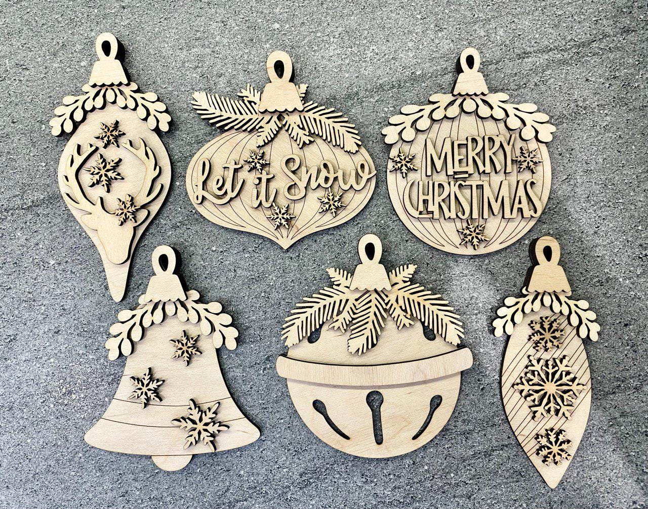 * vintage ornaments ❀ * ✴ * クリスマスセット (a) Amazon.com: Huwena 36 Pcs Vintage Christmas Ornaments Wooden