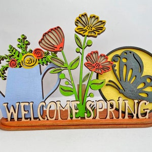 Standing Interchangeable Stend for Spring svg ,farmhouse decor for laser,Glowforge svg,Glowforge cut file,Standing Spring file