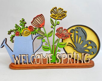 Standing Interchangeable Stend for Spring svg ,farmhouse decor for laser,Glowforge svg,Glowforge cut file,Standing Spring file