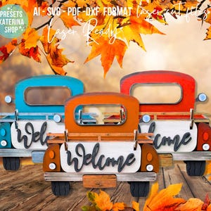 Farmhouse Truck SVG ,Truck SVG,Laser Cut File,Interchangeable Truck SVG,Interchangeable Farmhouse Truck Starter,