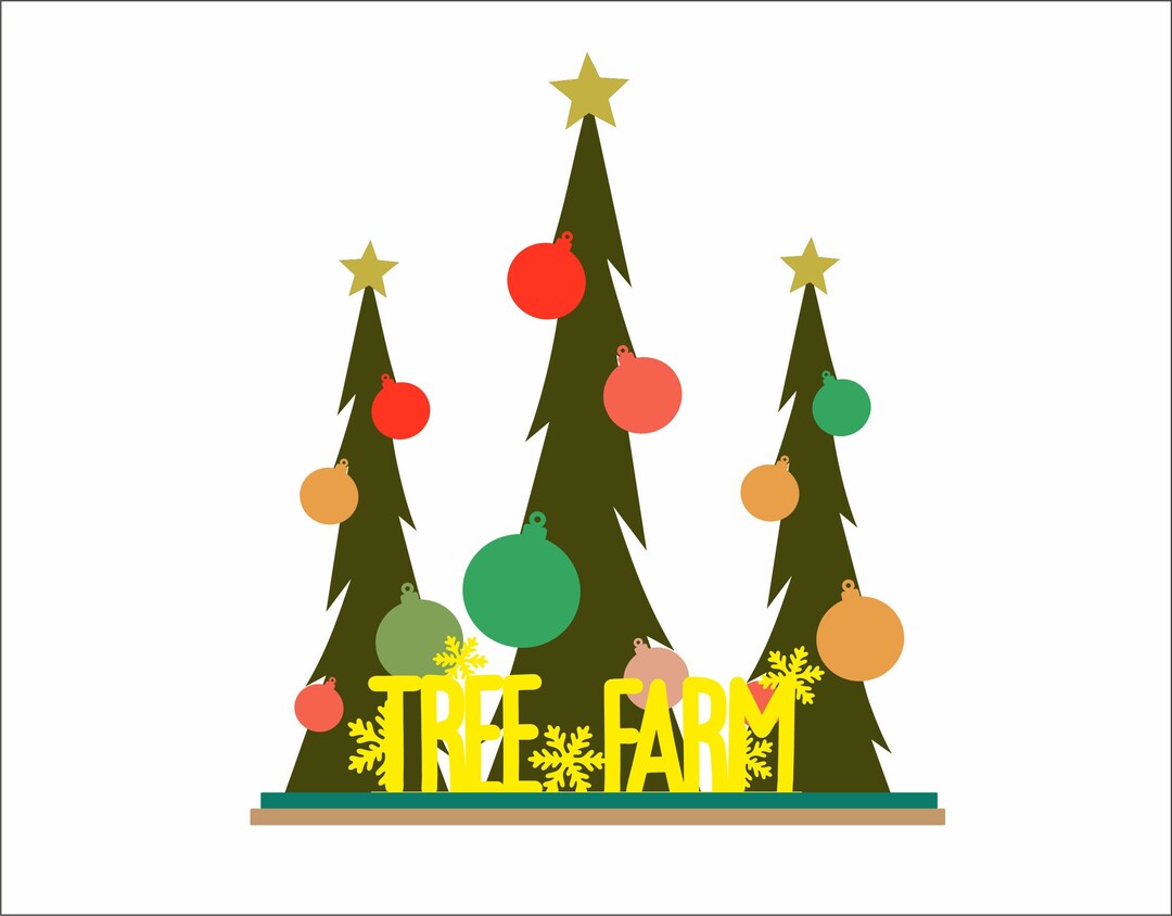 Interchangeable Christmas Tree SVG File Standing Etsy