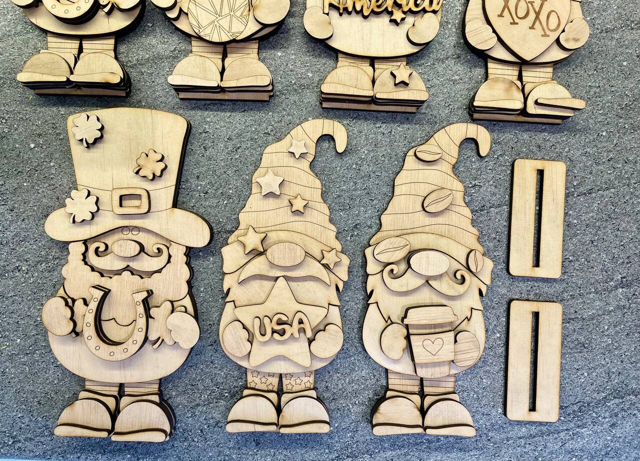Gnome Bundle SVG File,glowforge ,gnome SVG Laser Cut File ,gnome Shelf ...