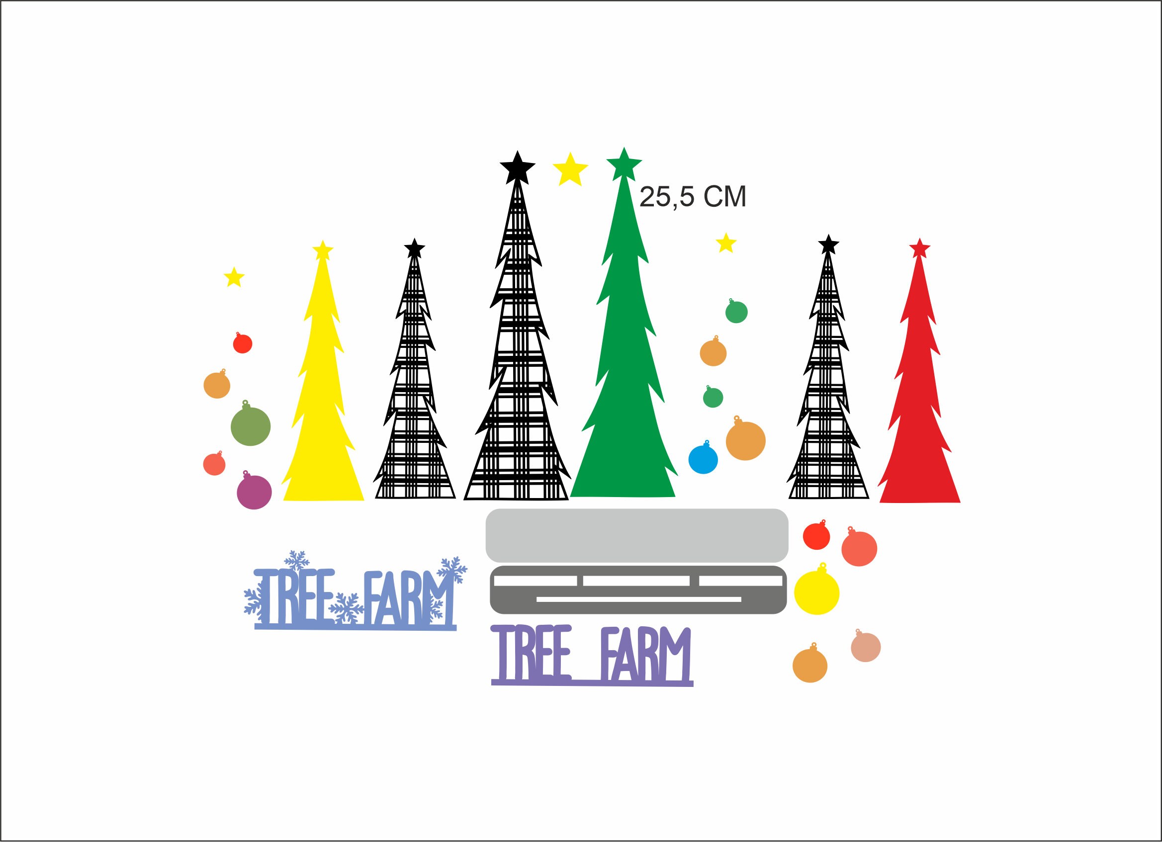 Interchangeable Christmas Tree SVG File Standing Etsy
