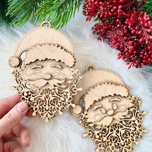 Vintage Santa Christmas Ornament SVG File ,Christmas Ornament Kit ,Ornament SVG ,Ho Ho Ho ,Laser Cut File,