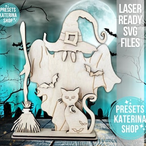 Halloween Shelf Sitter SVG File | Halloween SVG File | Glowforge | Bats | Halloween SVG | Boo Svg | Halloween | Laser Cut File
