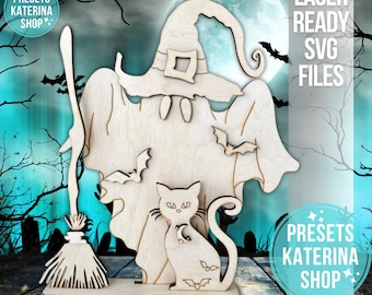 Halloween Shelf Sitter SVG File | Halloween SVG File | Glowforge | Bats | Halloween SVG | Boo Svg | Halloween | Laser Cut File