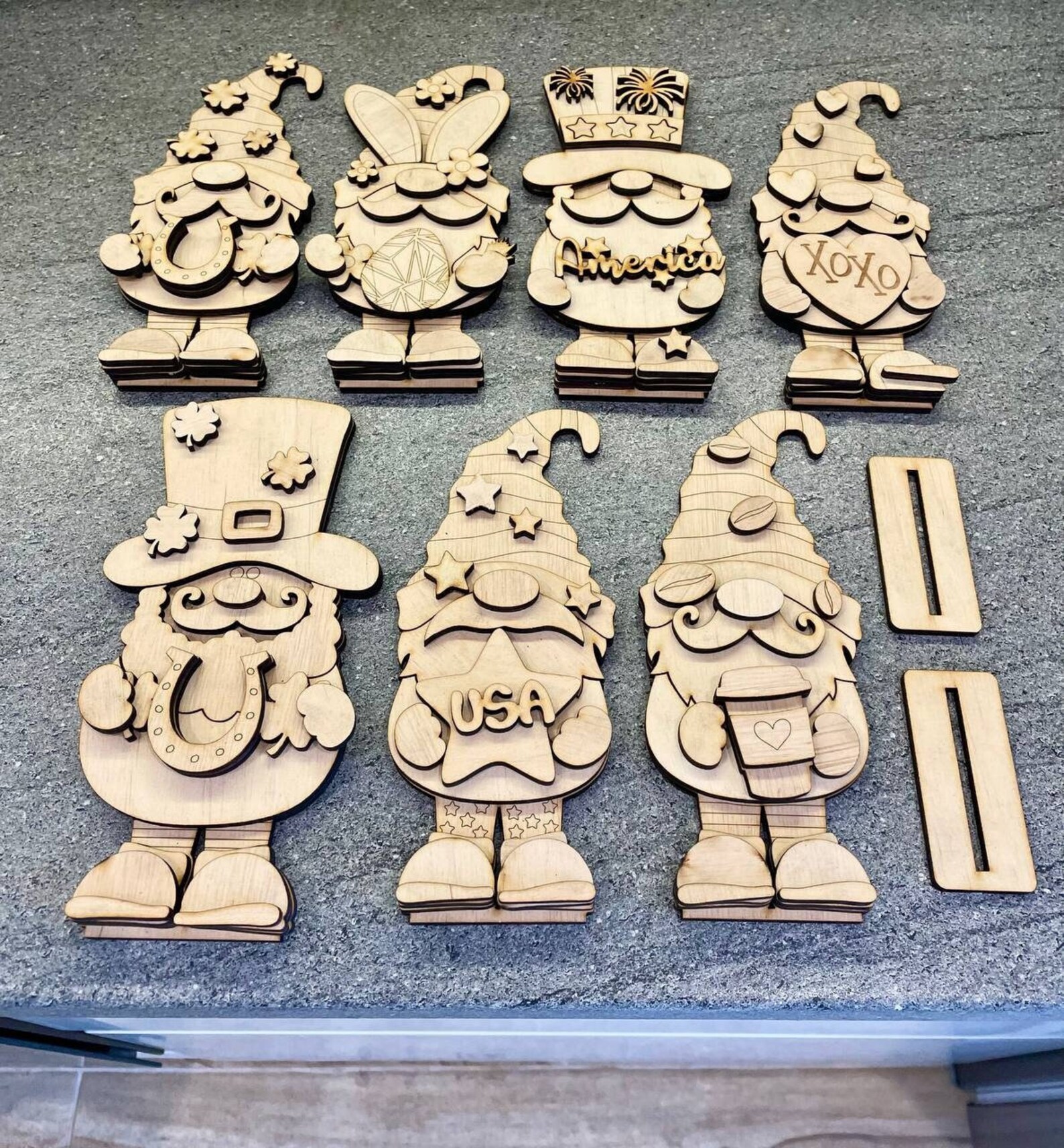 Gnome Bundle SVG File,glowforge ,gnome SVG Laser Cut File ,gnome Shelf ...