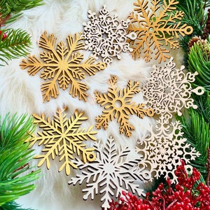 Christmas Ornament Bundle Laser Cut File,Glowforge Laser Design, Christmas Laser SVG,Christmas Snowflake Ornament SVG, Snowflake Ornament,