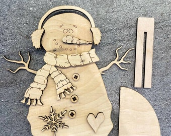 Snowman SVG Digital Download for Glowforge or Laser