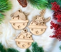 Jingle Bell Ornament Set of 6 SVG Digital Download for Glowforge,Christmas Ornament Kit,Laser Cut File,Christmas Ornament Bundle SVG File