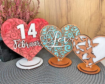 Love Standing Valentine Heart Shelf Sitter SVG,Valentine laser cut file ,Laser SVG,Valentine SVG,Mantle svg,Glowforge,Love