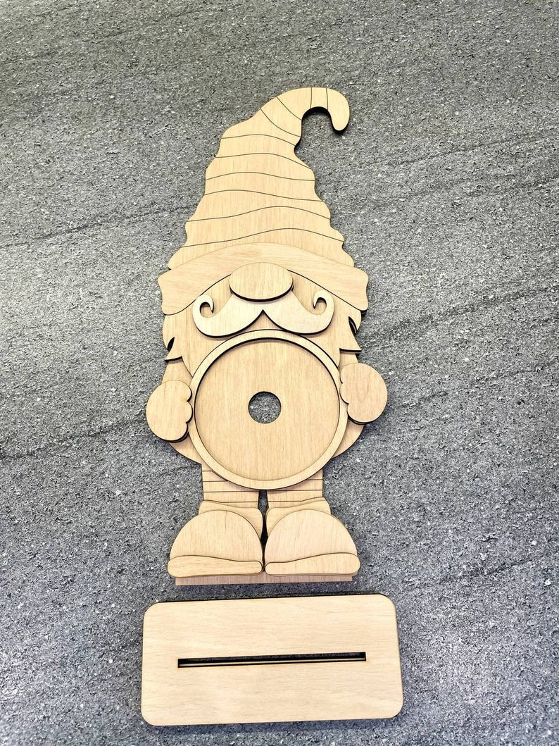 Interchangeable Standing Gnome Jar Sign Frame Svg,glowforge , Round ...