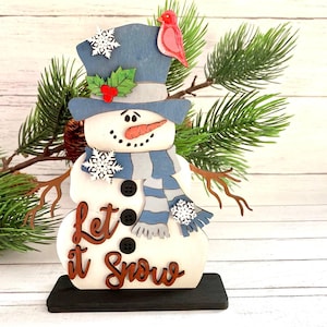 Invierno Déjalo nevar de pie Muñeco de nieve SVG ,Glowforge ,Déjalo nevar SVG, Invierno SVG,Muñeco de nieve archivo cortado con láser Déjalo nevar