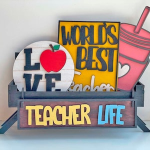 Interchangeable Stend Teacher Life svg,Standing Interchangeable Stend for Teacher,farmhouse decor for laser,Glowforge svg,