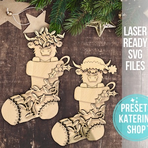 Vintage Weihnachtsschmuck Set SVG-Datei | SVG Ornament | SVG Weihnachten Weihnachten | Laser-Schnitt-Datei | SVG Weihnachtsschmuck
