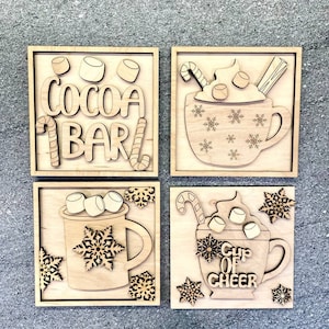 Hot Cocoa Bar Sign SVG Laser File Leaning Frane SVG,Laser cut hot cocoa sign,Laser Cutting File,Replacement Frame