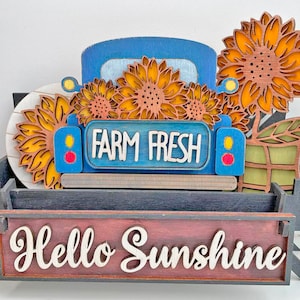 Interchangeable Stend Sunflowers svg,Standing Interchangeable Stend for Sunflowers,farmhouse decor for laser,Glowforge svg,Glowforge files