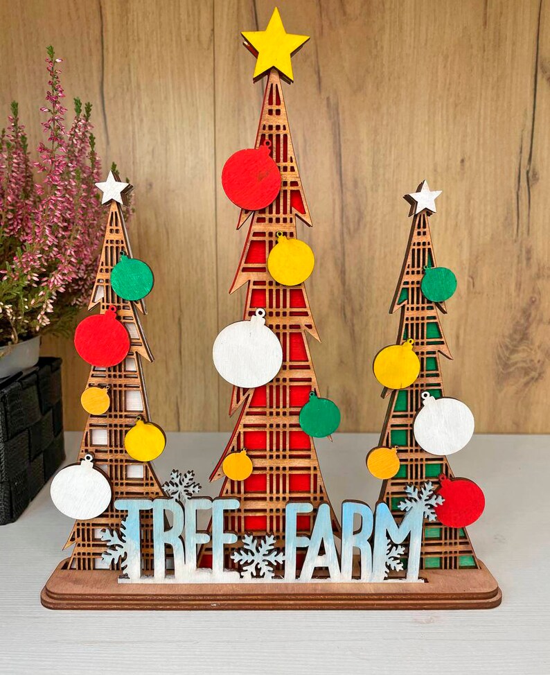 Interchangeable Christmas Tree SVG File Standing Etsy