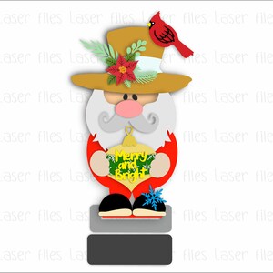 Santa Gnome Laser Cut File,Christmas Design Laser File,Glowforge Laser Design SVG,Christmas Shelf Laser Cut Design SVG,