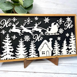File di taglio laser di Babbo Natale, file laser di Natale, design laser Glowforge SVG, file di taglio laser di Natale SVG