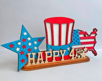 Interchangeable Stend July 4th svg,Standing Interchangeable Stend for July 4th ,farmhouse decor for laser,Glowforge svg,Glowforge cut file,