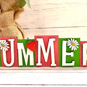 Summer Word Block SVG,Glowforge,Mantel Decor svg,Summer Decor svg,Word Block SVG,SVG File,Laser Cut File