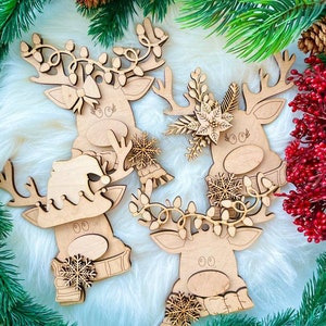Reindeer Ornament Laser File, Christmas Laser SVG, Laser Ornaments Files,Christmas Ornament SVG, Reindeer Laser SVG, Christmas Laser Files,