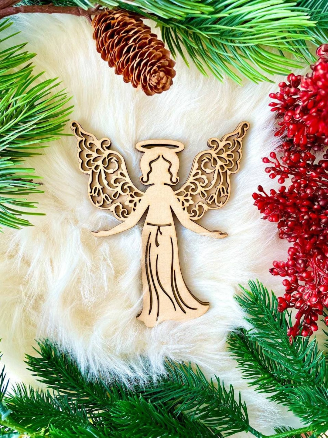 Angel Christmas Tree Topper SVG Laser Cut Angelschristmas Etsy