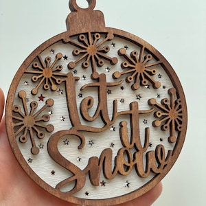 Christmas Ornament Set of 3 SVG Digital Download for Glowforge