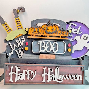 Svg d&#39;Halloween sur pied interchangeable, support interchangeable d&#39;Halloween sur pied, décor de ferme au laser, svg Glowforge, fichier coupé Glowforge,