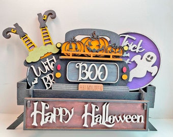 Halloween Interchangeable Stand svg, Standing Halloween Interchangeable Stand, laser farmhouse decor, Glowforge svg, Glowforge cut file,