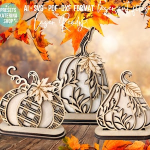 Fall Pumpkin Laser File, Pumpkin Shelf Sitter SVG, Farmhouse Pumpkin Laser Files SVG,Standing Pumpkin Laser SVG, Autumn Standing Pumpkins