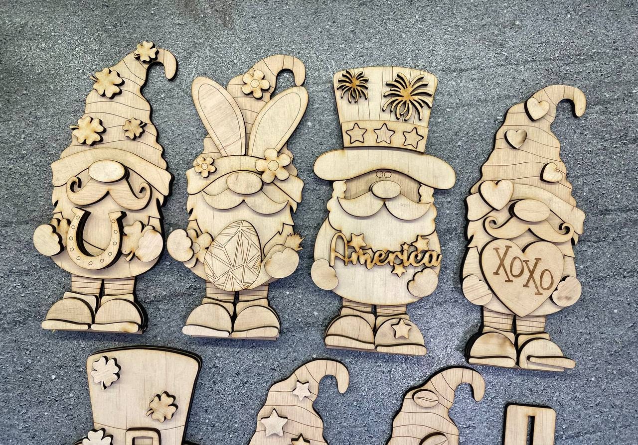 Gnome Bundle SVG File,glowforge ,gnome SVG Laser Cut File ,gnome Shelf ...