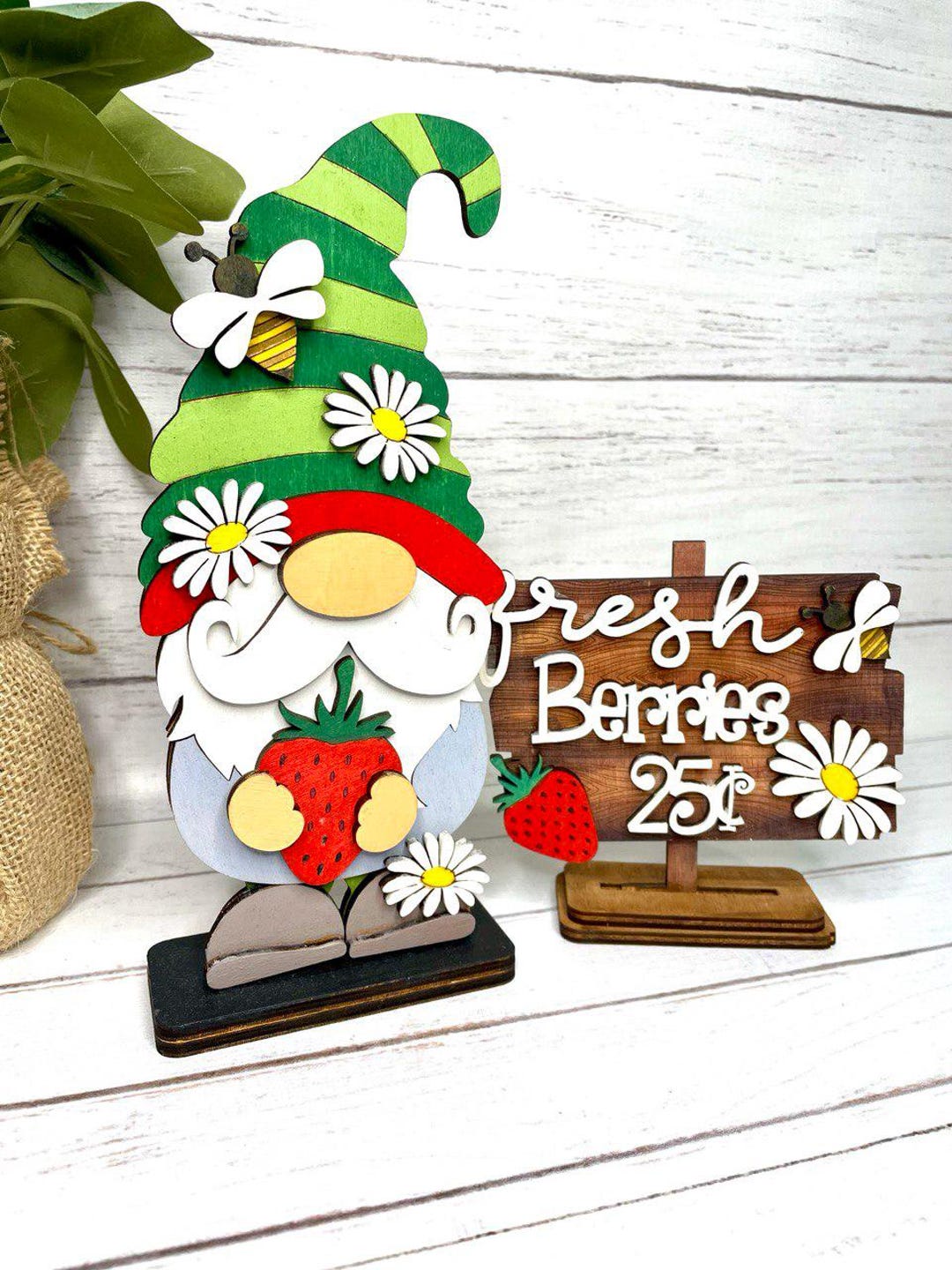 Strawberry Gnome SVG File , Gnome Laser , Gnome Shelf Sitter ,summer ...