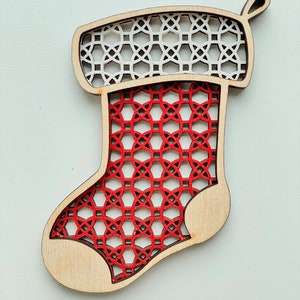 Snowflake Stocking Ornaments,Can be personalized,Christmas Decoration SVG Digital download for Glowforge