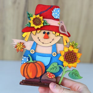 Hello Fall Scarecrow svg,Fall SVG Decor ,Scarecrow svg,Thanksgiving files,SVG File,Laser Cut File,Glowforge laser, Scarecrow Standing laser