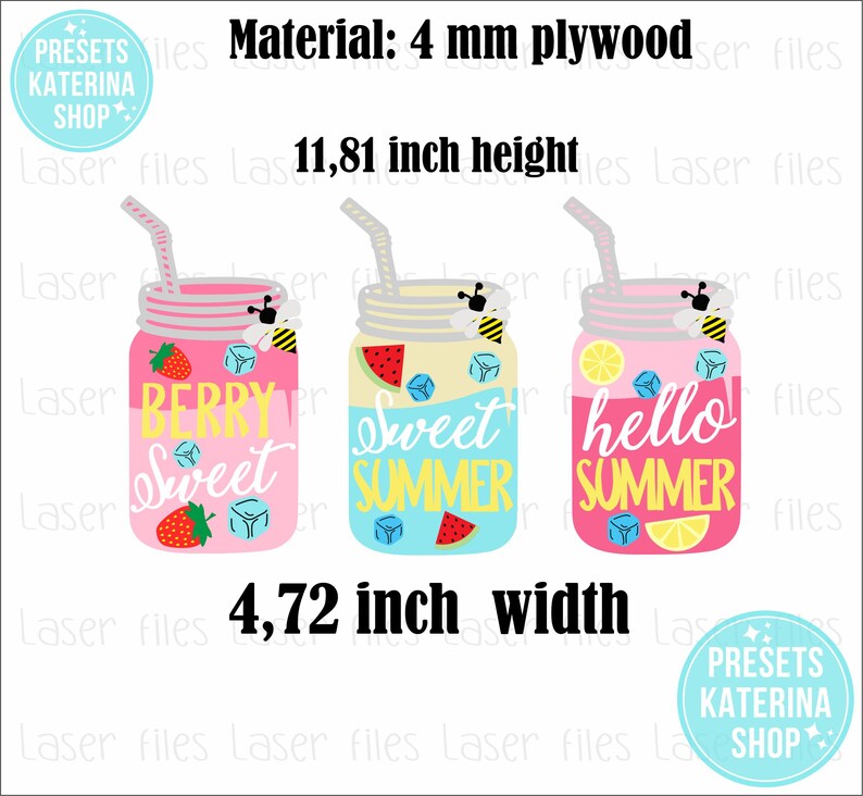 Hello Summer Mason Jar Door Hanger SVG File | Laser Cut File | Summer ...