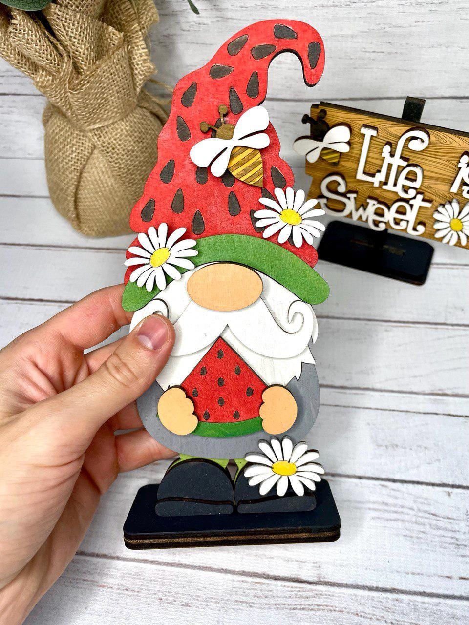 Watermelon Gnome SVG File , Gnome Laser, Gnome Shelf Sitter , Summer ...