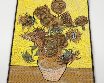 Van Gogh Sunflowers Machine Embroidery Design (Digital Download)