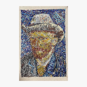 Motif de broderie portrait Van Gogh, motif de broderie machine Van Gogh à l&#39;aiguille, cerceau de 5 x 7 pouces