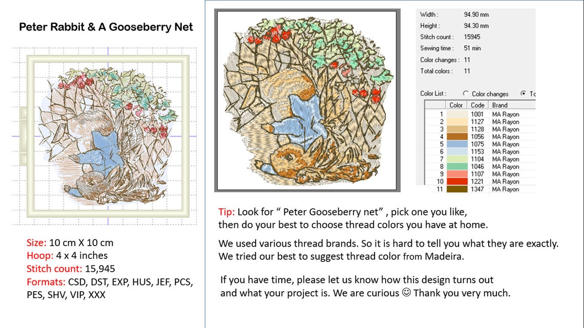 Peter Rabbit Embroidery Design Oh No Peter Runs Into a - Etsy