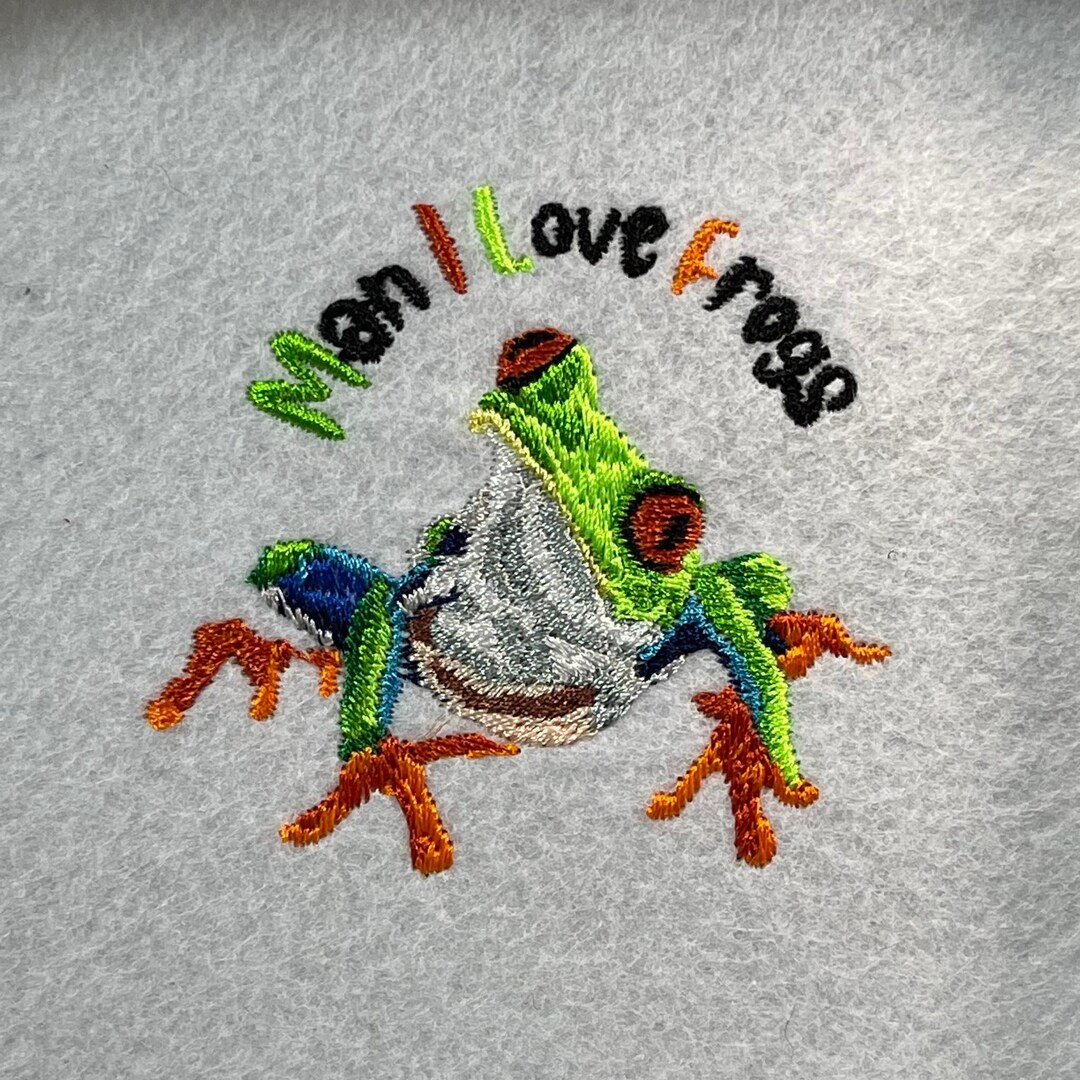 Loading Frog Frog Emnroidery Man I Love Frog Embroidery Design Red Eyed - Etsy