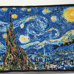 Starry Night machine embroidery design - Van Gogh Starry Night embroidered download file for using with embroider machine Size 4*5 inches