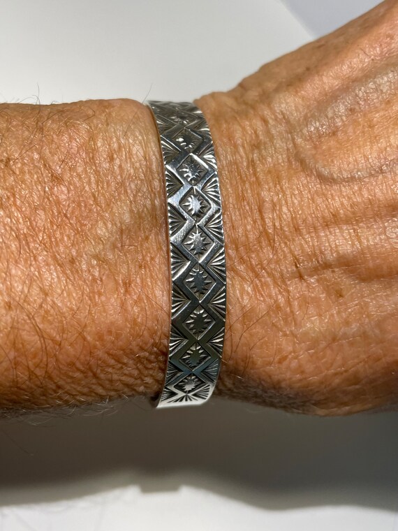 Sterling Silver Native American Cuff Bracelet - image 5