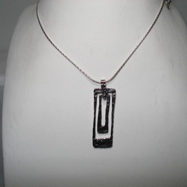 David Tishbi Sterling Silver Hand Crafted Pendant 16" Necklace