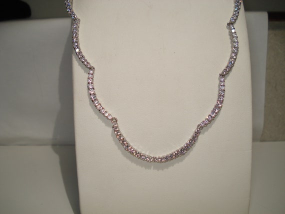 Sterling Silver Fancy CZ Open Heart 16 Sterling Silver Fancy CZ Open Heart 16