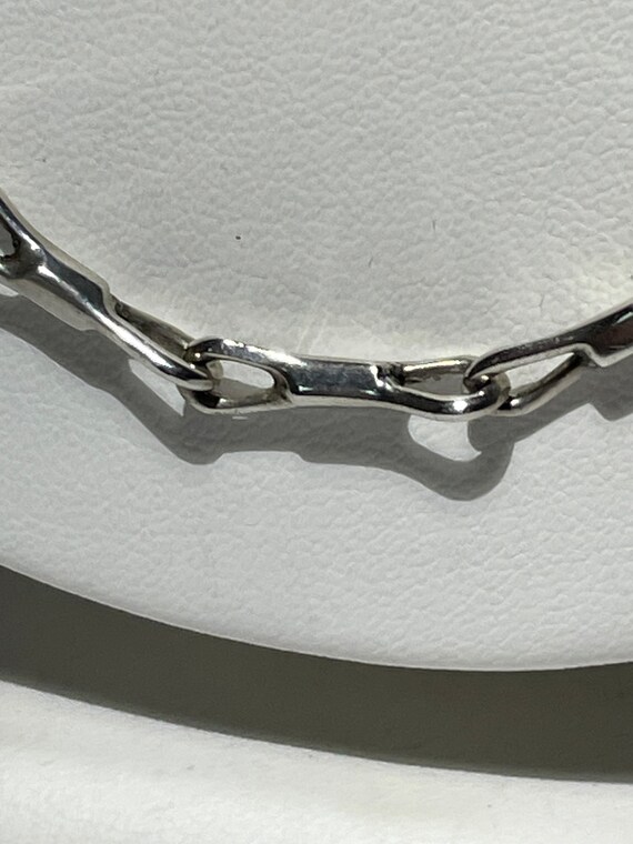 Modernist Sterling Silver Unique Link Necklace 24… - image 6