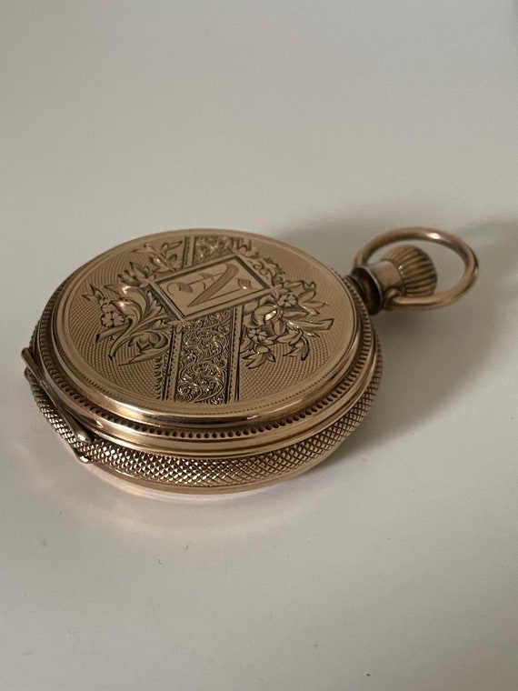 1885 Antique 14K Solid Gold Elgin Pocket Watch 8 … - image 9