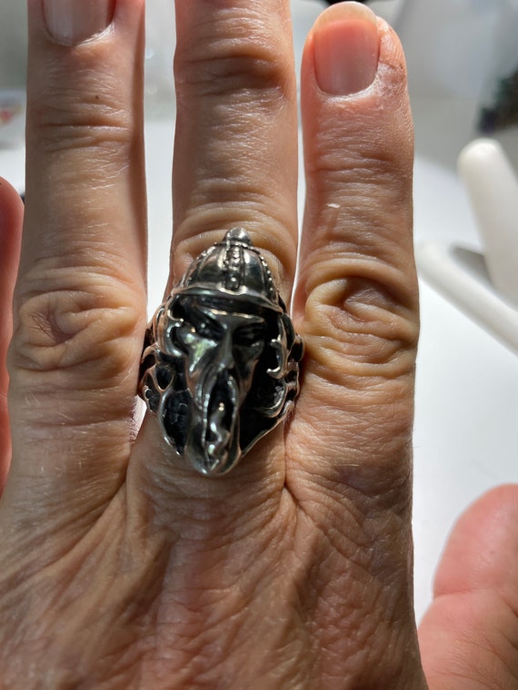 Fu Manchu Asian Character Sterling Silver Ring Si… - image 7