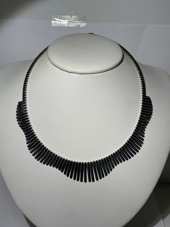 Sterling Silver Vintage Cleopatra Style Choker Ne… - image 3